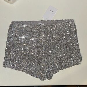 Subdued sequin mini shorts